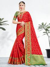 Red Banarasi Art Silk Woven Saree